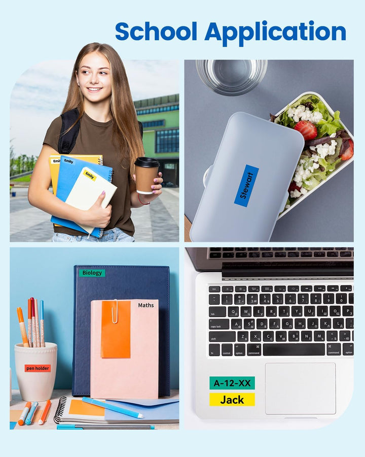 Aze 12mm Schriftbänder Kompatibel mit Brother p-touch Bänder 12mm, Schwarz auf Weiss/Transparent/Rot