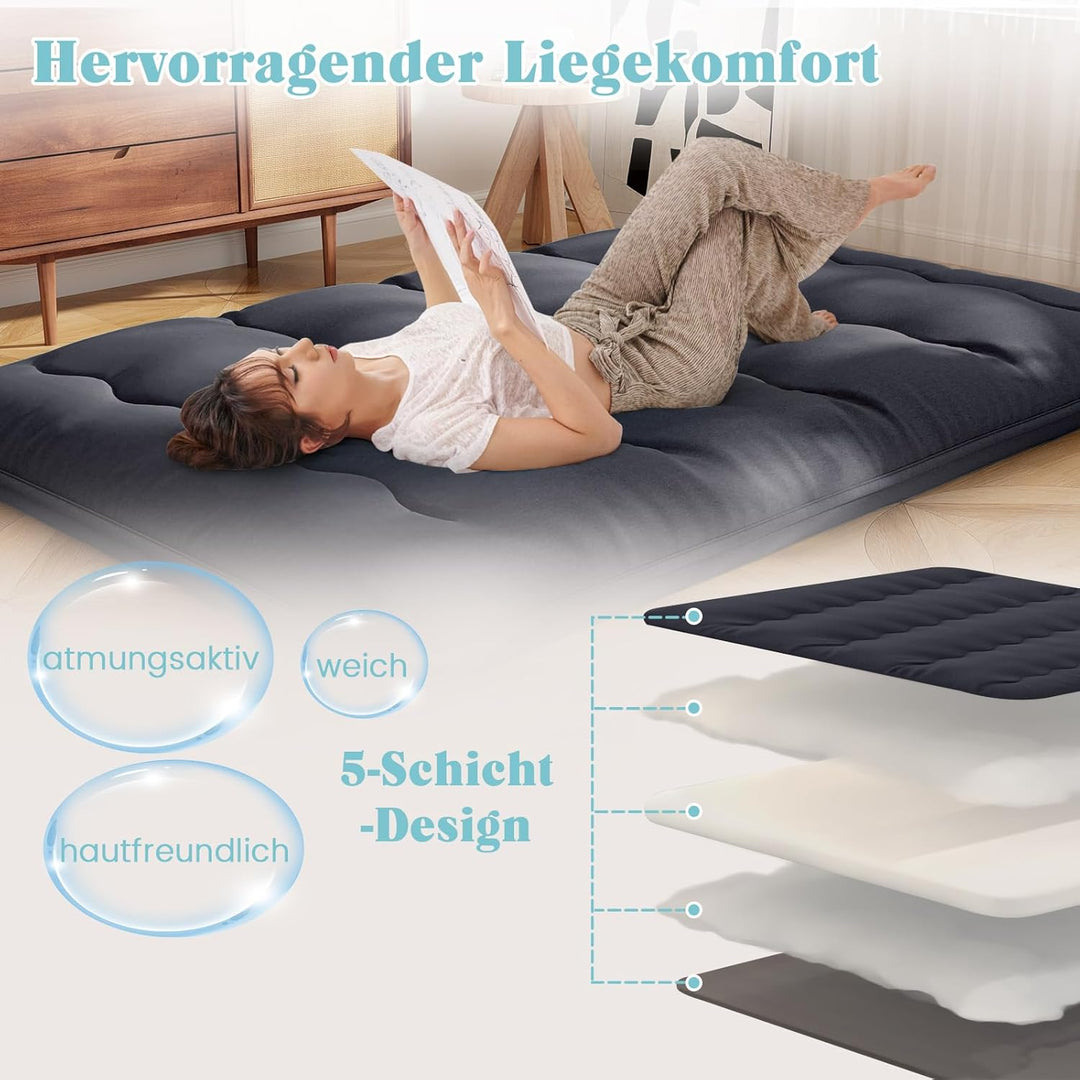 COSTWAY Japanische Futon Matratze, Tatami-Matte, Bodenmatratze, Klappmatratze mit waschbarem Bezug,