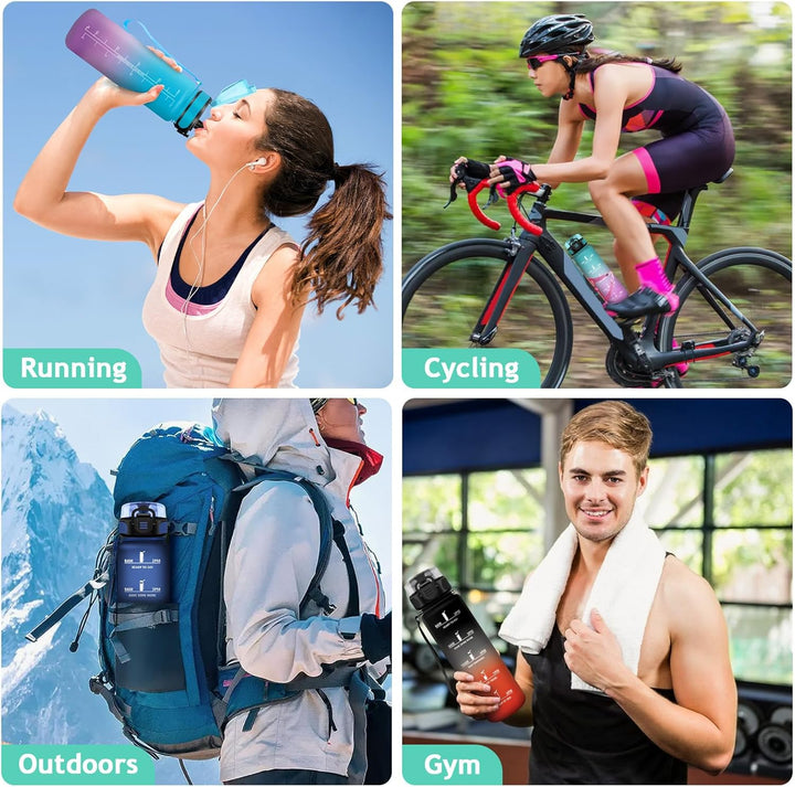 Vikaster Sport Trinkflasche, 500ml/1000ml/1500ml BPA-frei, Auslaufsicher, Kohlensäure Geeignet, für