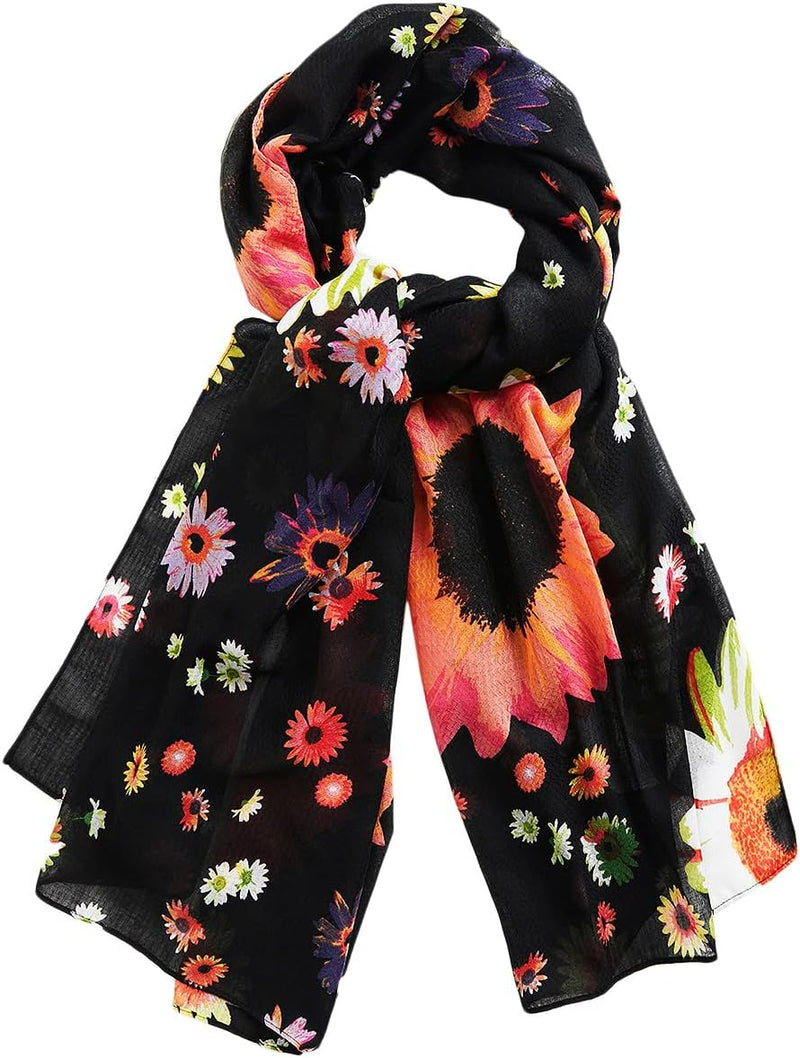 Desigual Damen Schal Daisy Einheitsgrösse schwarz/mischfarben, Einheitsgrösse schwarz/mischfarben