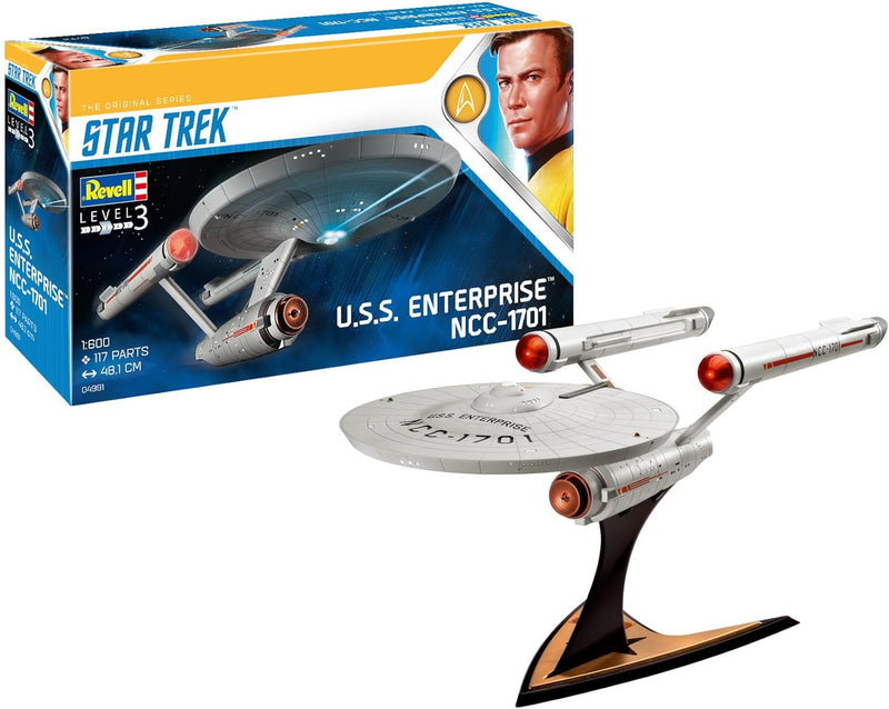 Revell 04991/4991 Star Trek James T. Kirk 04991 U.S.S. Enterprise Science Fiction Bausatz 1:600, 1/6