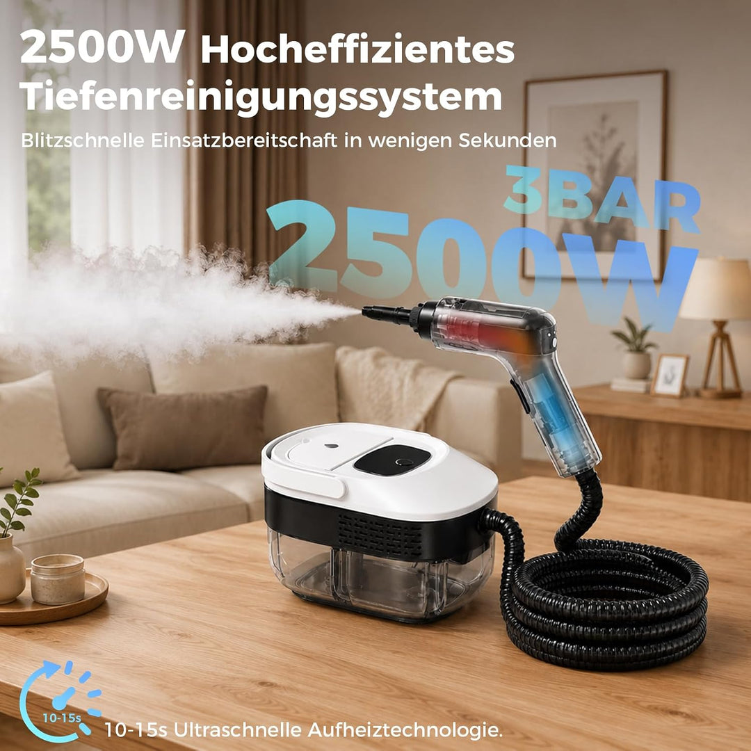 14 IN 1 Dampfreiniger Handgerät 1,6L Tank【100% Natürliche Tiefenreinigung】3 STUFIG Einstellbar Handd