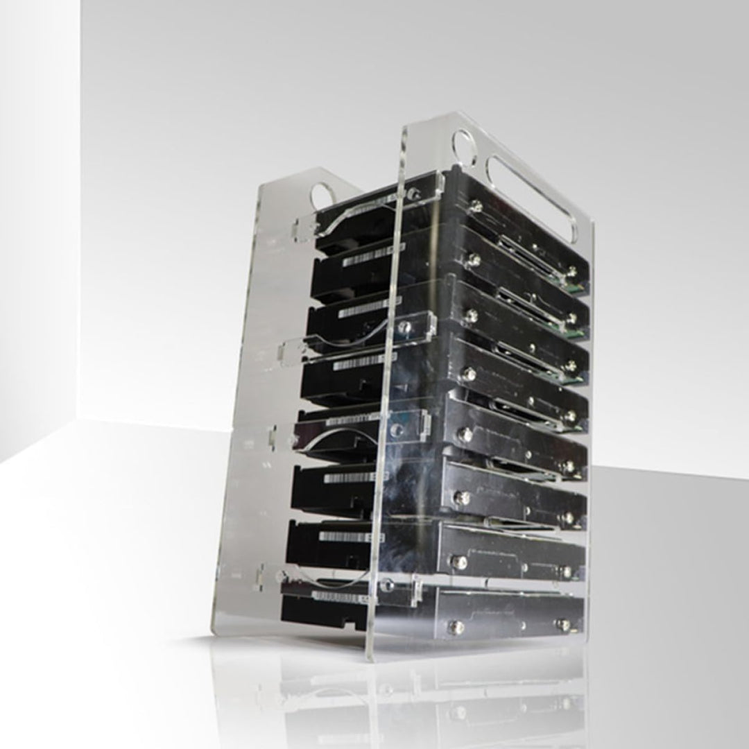 Kisangel Transparentes 3,5 Zoll Acryl Festplatten Rack mit 8 Lagen für Einfache Montage und Wärmeabl