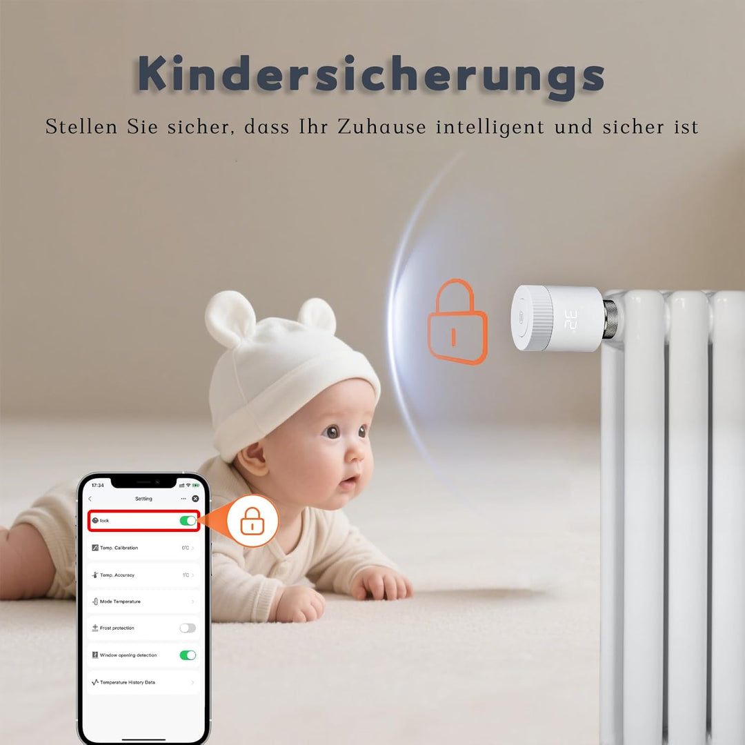 Smart Heizkörperthermostat,ZigBee Thermostat für Heizung,Programmierbar Heizungsthermostat Bluetooth