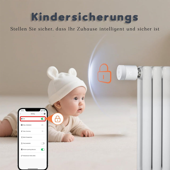 Smart Heizkörperthermostat,ZigBee Thermostat für Heizung,Programmierbar Heizungsthermostat Bluetooth