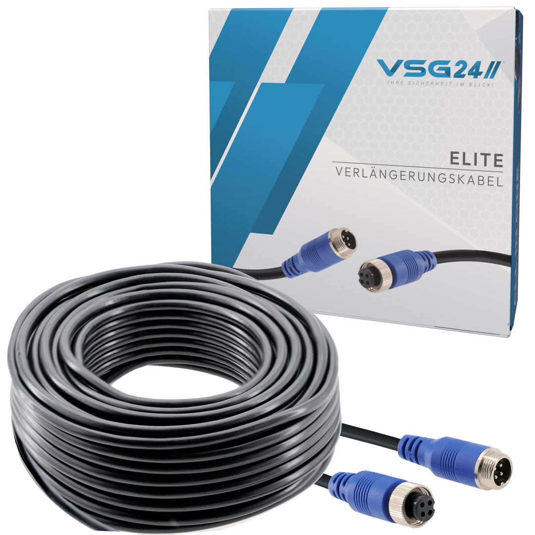 VSG24 Verlängerungskabel Elite für Rückfahrkamera & Rückfahrsysteme universell KFZ Kamera Kabel 4PIN