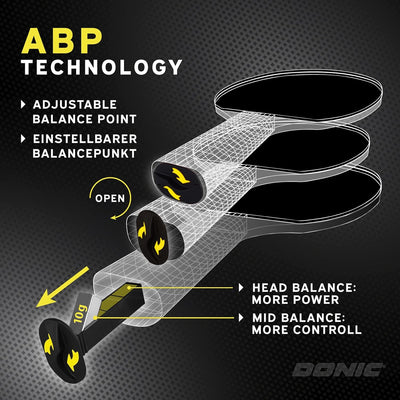 Donic-Schildkröt Tischtennisschläger Waldner 3000, ABP-Griff, 2,1 mm Schwamm, Carbonholz, Liga - ITT