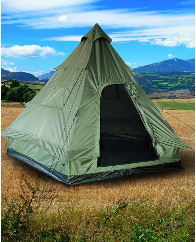 Mil-Tec 4 Personen Pyramidenzelt Tipi Mehrfarbig, Mehrfarbig