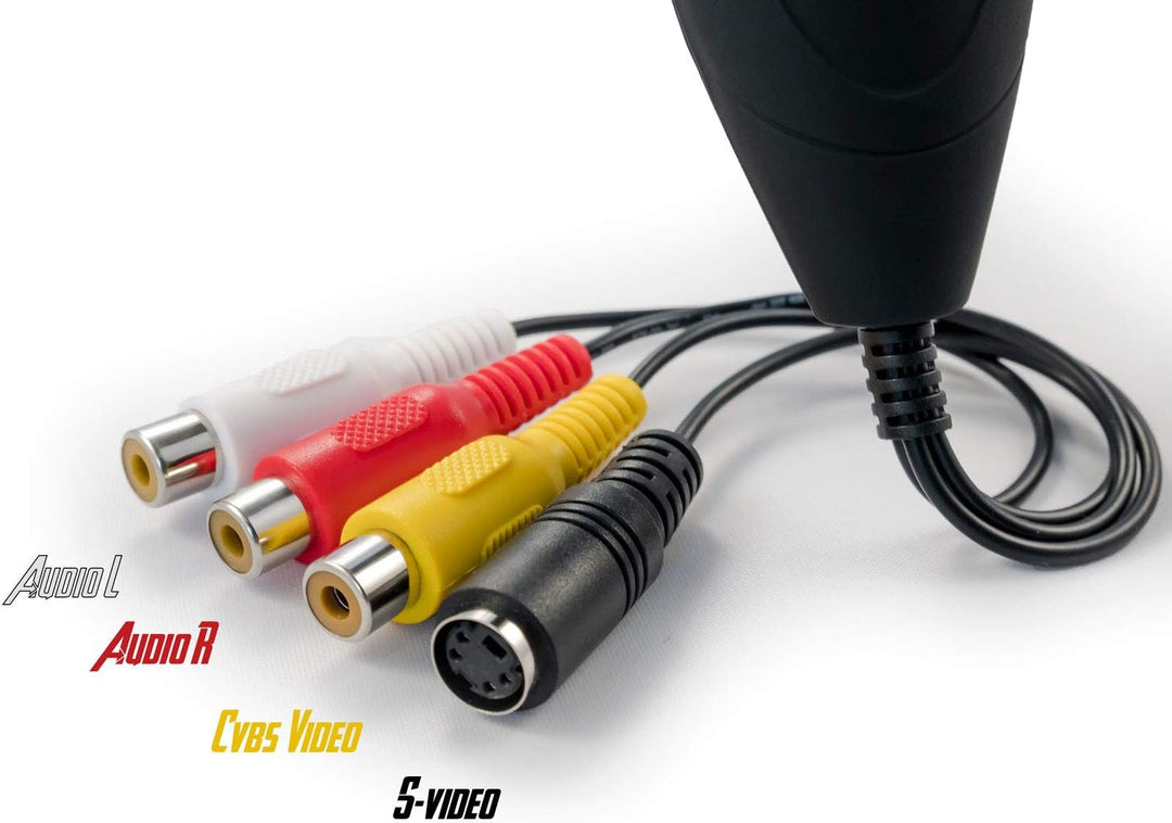 TechSide VHS Analog-Digital-Konverter 2024 | Windows 11-kompatibel + Neue Software | USB 2.0 Audio/V