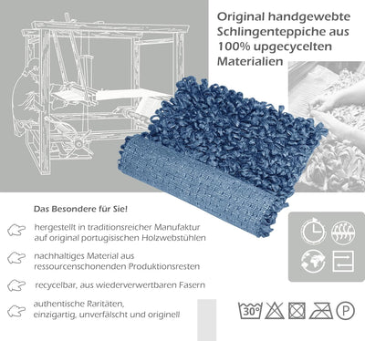 Lashuma Badezimmer Teppich Jeansblau, geeignet für Fussbodenheizung 50x70 cm 50x70 cm Jeansblau, 50x