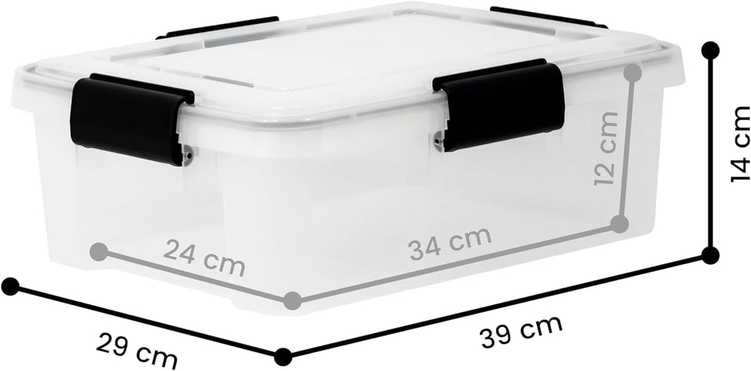 Iris Ohyama Luftdichte Kunststoff-Aufbewahrungsboxen mit Deckel, 10L, 6er-Set, Transparent, Hermetis
