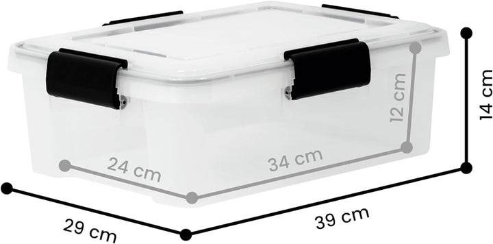 Iris Ohyama Luftdichte Kunststoff-Aufbewahrungsboxen mit Deckel, 10L, 6er-Set, Transparent, Hermetis