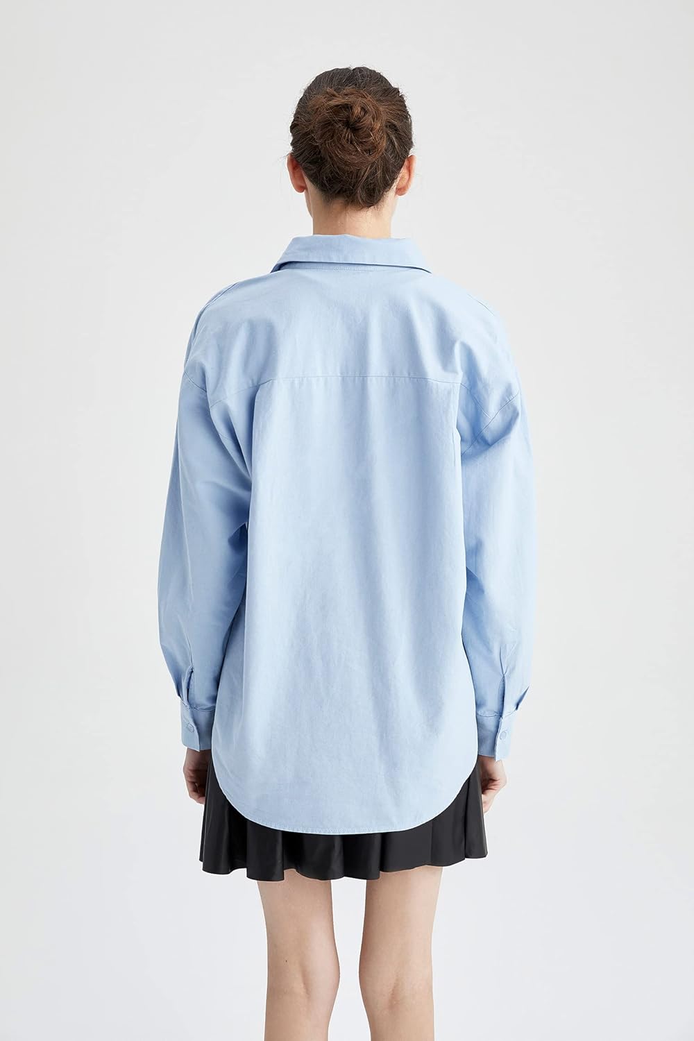 DeFacto Damen V2439AZ Tunic Shirt XS Lt.blue, XS Lt.blue