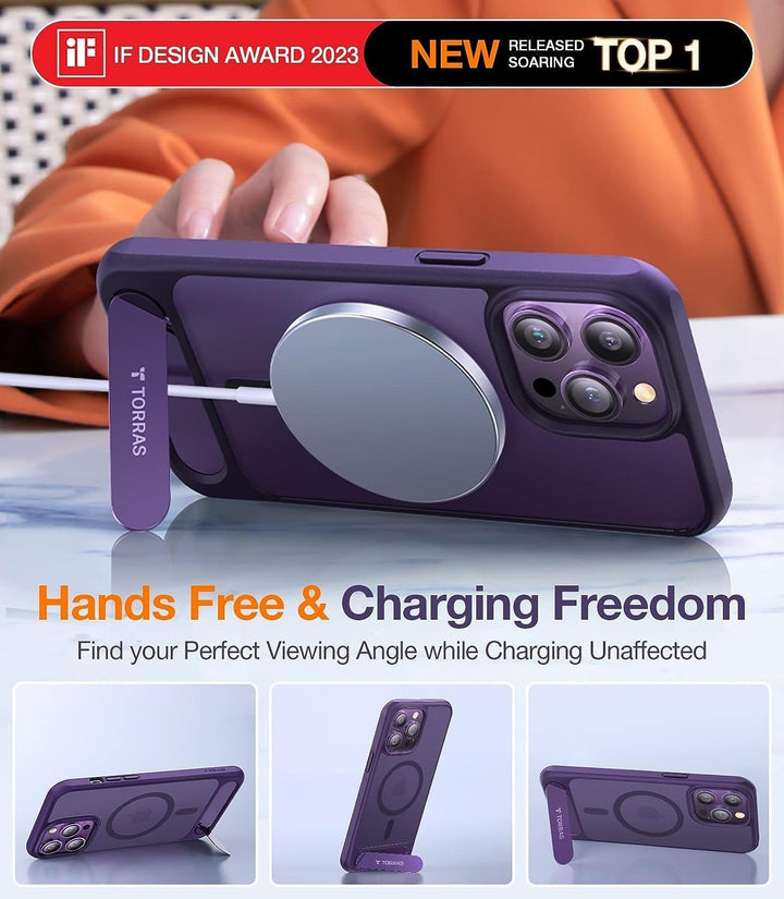 TORRAS für iPhone 14 Pro Max Hülle für MagSafe [Zertifizierte Militärschutz & Upgraded TOP Magnetkra