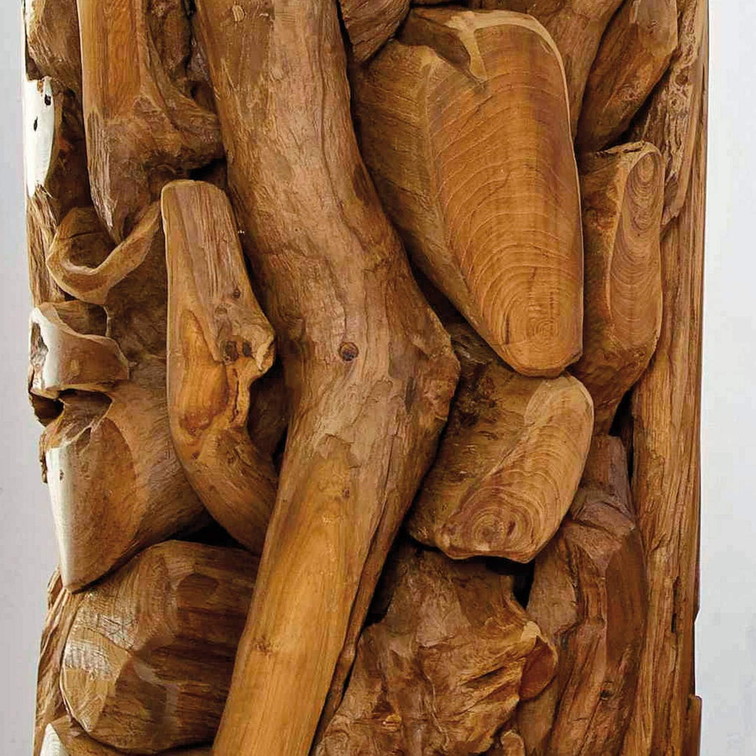 Möbel Bressmer XILON Holzsäule Podest Teakholz massiv Ø 35 cm x Höhe 60 cm - Nachhaltigem Holz 100%