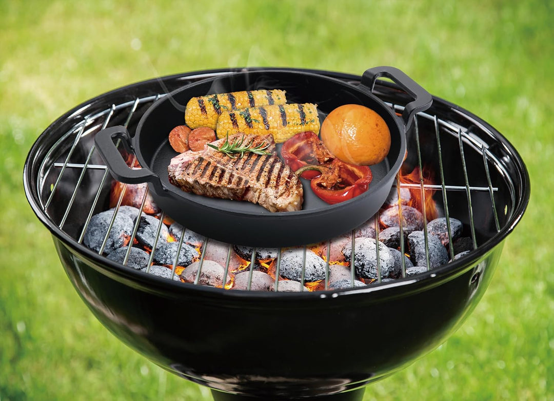 Tarrington House Grillpfanne, Gusseisen, Ø 30 x 5 cm, mit Griffen, schwarz