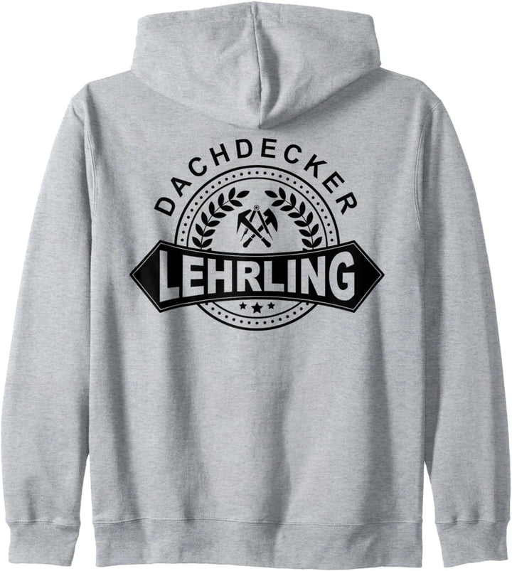 Dachdecker Lehrling mit historischem Zunftwappen Kapuzenjacke