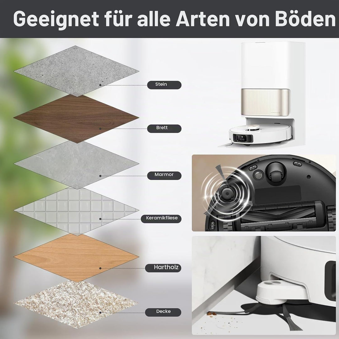 8 Stück Seitenbürsten für Dreame X40 Ultra/ X40 Ultra Complete/ X40 master/ L40 Ultra/ X50 Ultra Com