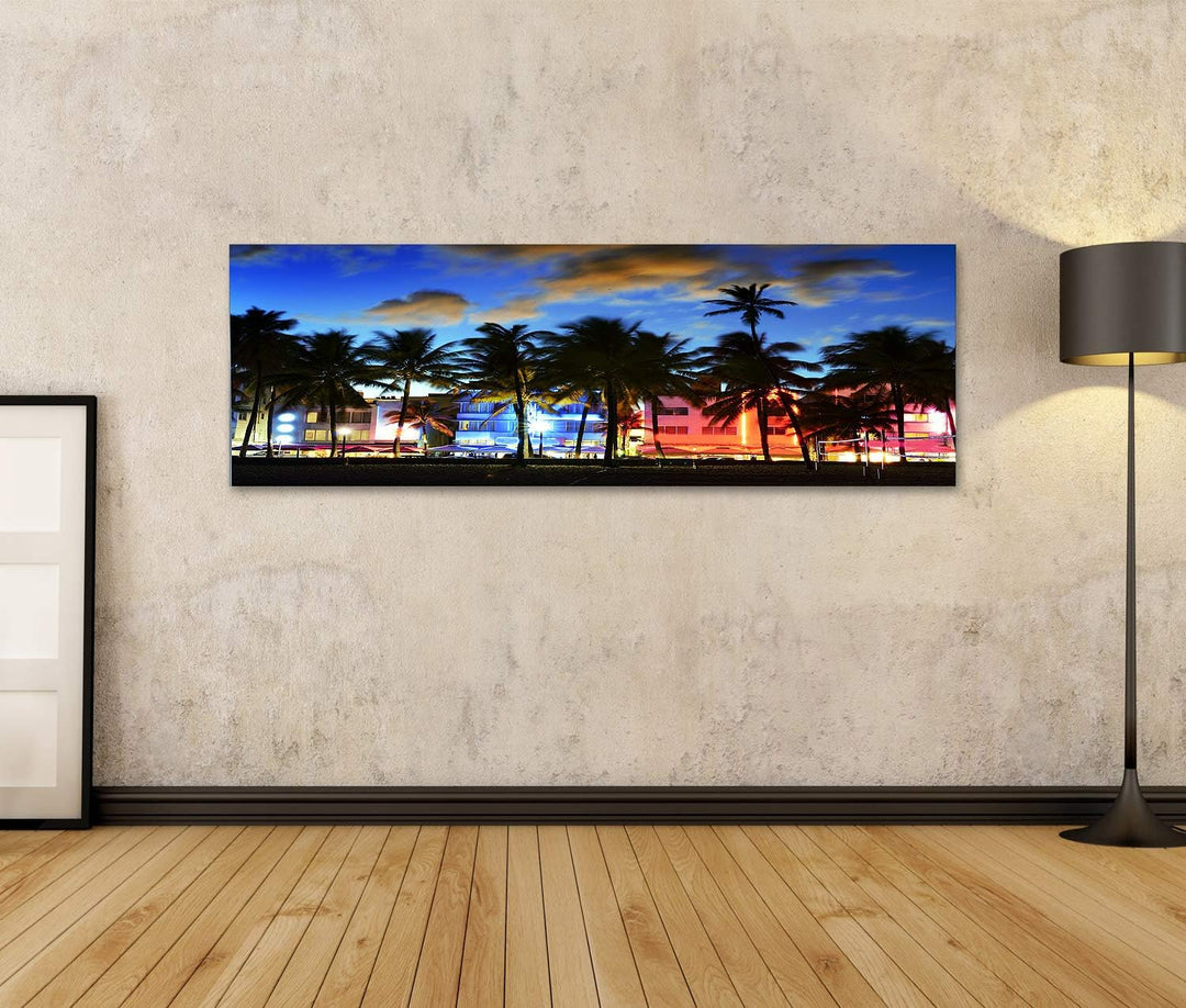 islandburner Bild auf Leinwand Miami Beach Floride Usa Hotels Restaurants Sunset Ocean Drive Bilder