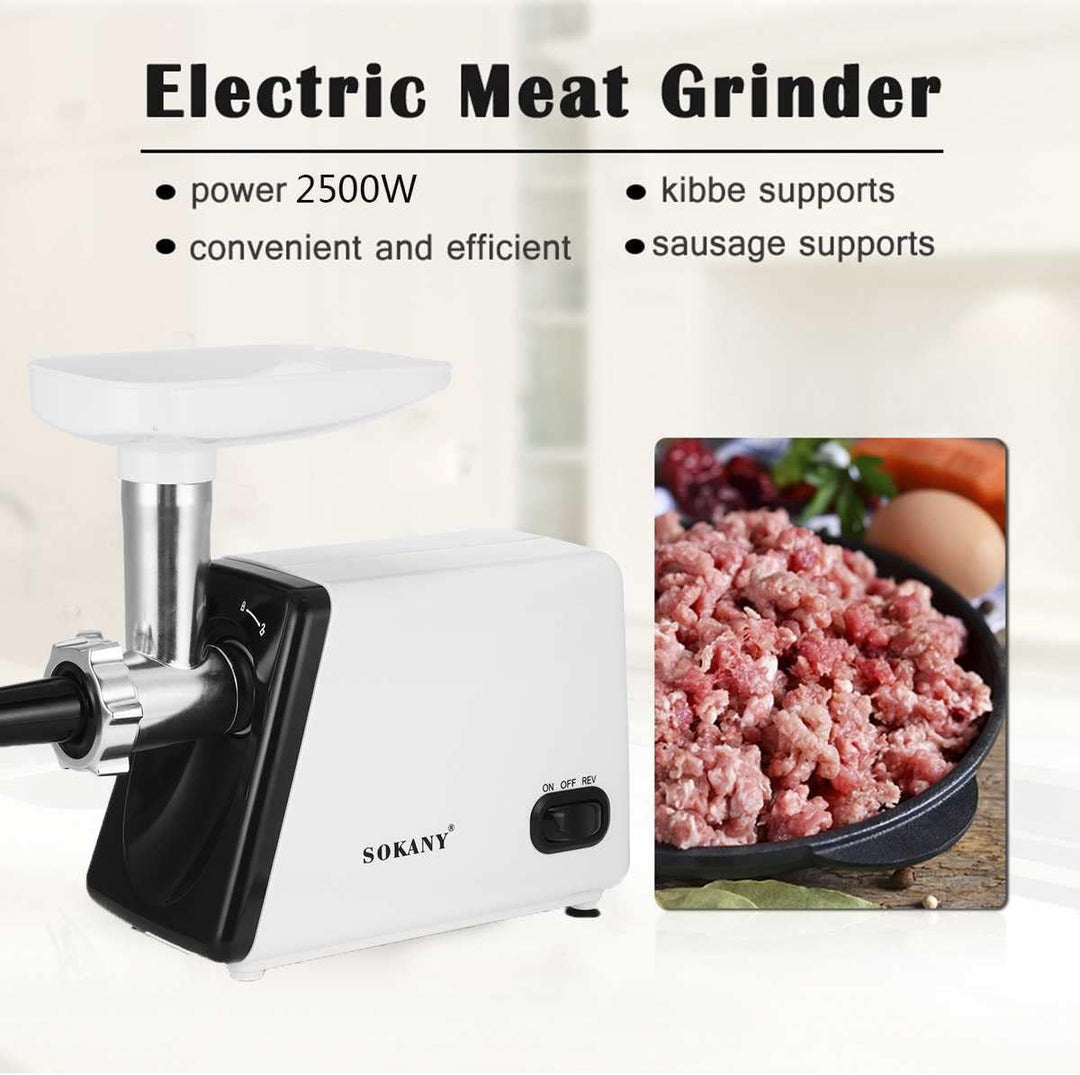 SOKANY SK-312 Fleischwolf Elektrisch Fleischmaschine 2500W, 3-IN-1 Multi Küchenmaschine Wurstfüller