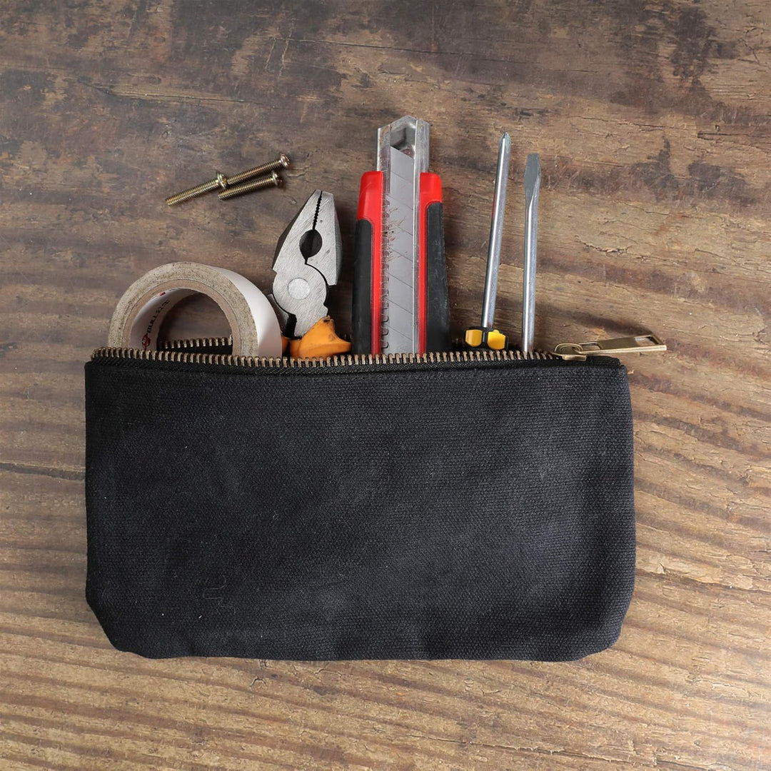 Werkzeugbeutel aus gewachstem Segeltuch, 1 Set von 4-Pack (schwarz,Khaki,Navy,Armeegrün) S1, S1