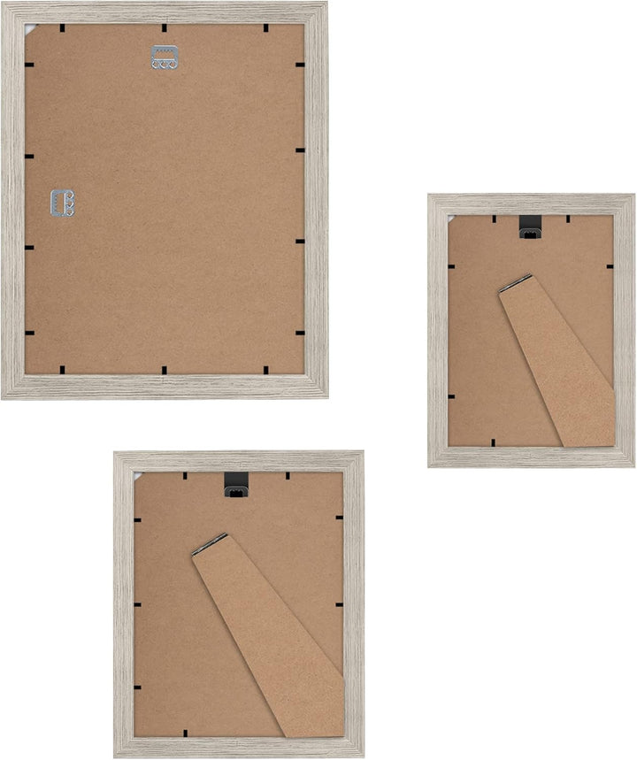 Americanflat 7er Pack Bilderrahmen Set - Treibholz - Enthält einen Rahmen 28x36cm, zwei Rahmen 20x25