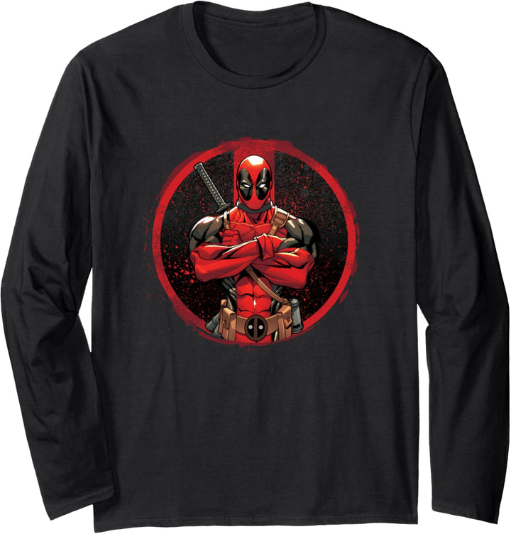 Marvel Deadpool Distressed Circle Langarmshirt