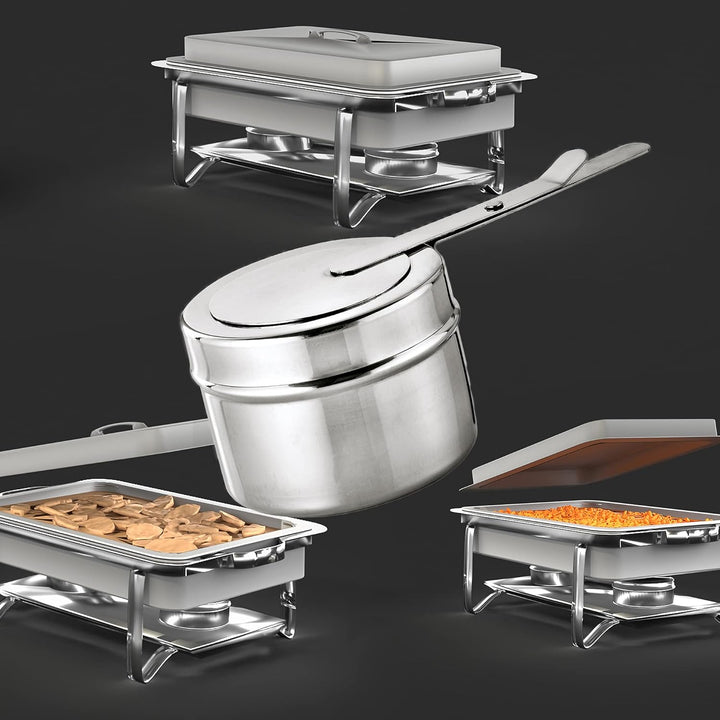 Kerafactum® 4 Stück Brennbehälter Brennpaste Brennpastenbehälter Behälter für Fleisch Käse Fondue Sp