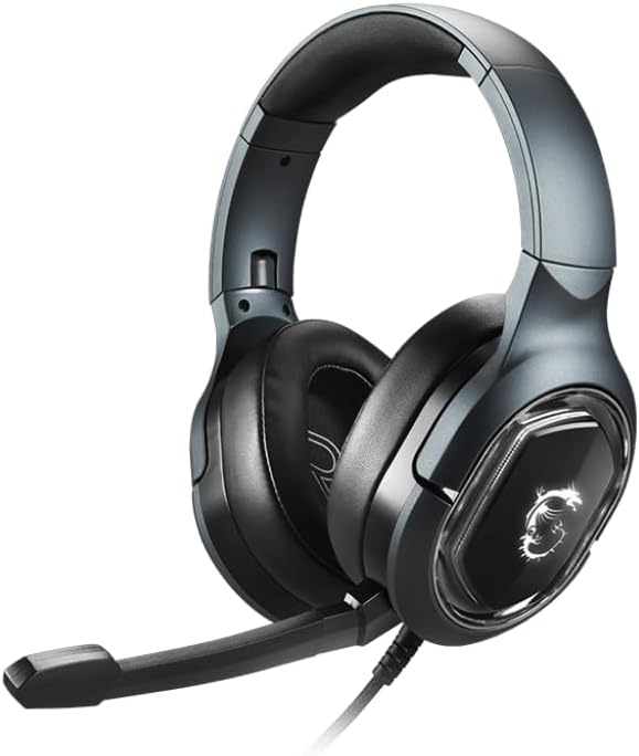 MSI IMMERSE GH50 GAMING HEADSET - Kopfhörer 7.1 Virtual Surround Sound, Vibrationssystem, 40mm Neody