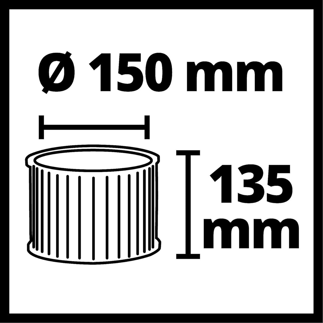 Original Einhell Dual Staub Filtersystem (1x Faltenfilter, 1x Feinstaubbeutel, nur zum Trockensaugen
