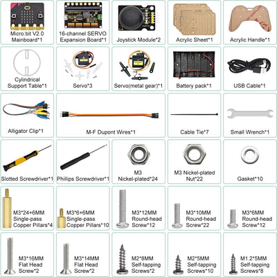 KEYESTUDIO BBC Micro:bit (inculude) 4-DOF Robot Arm Kit with Microbit V2, STEM Education Kit with Ma