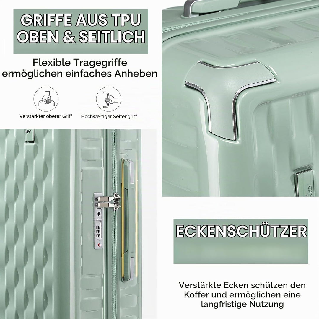 Sea choice Handgepäck Koffer Trolley Kofferset 2 Teilig Kabinengepäck mit Kosmetiktasche Eckenschutz