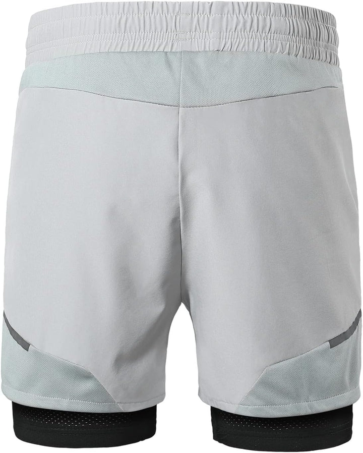 ARSUXEO Laufshorts Herren Laufhosen 2 in 1 Trainingsshorts Kurze Turnhose mit Mesh Liner Reissversch