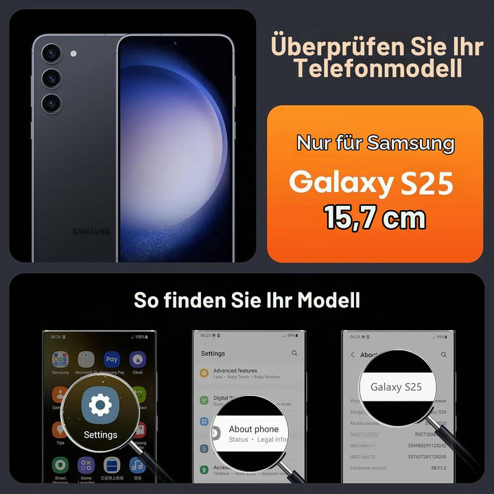 Handykette für Samsung Galaxy S25 6,2 Zoll Hülle mit Band - Necklace Handyhülle - Transparente Case