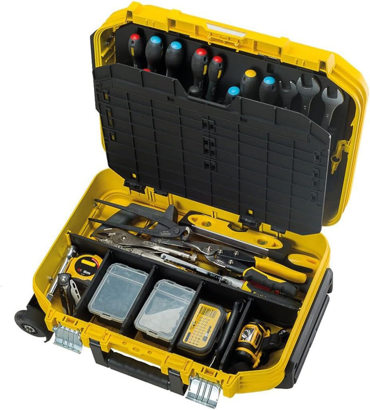 Stanley FatMax Werkzeugkoffer (40 x 54 x 23,5 cm, Werkzeugaufbewahrung mit Trolley und Teleskophandg