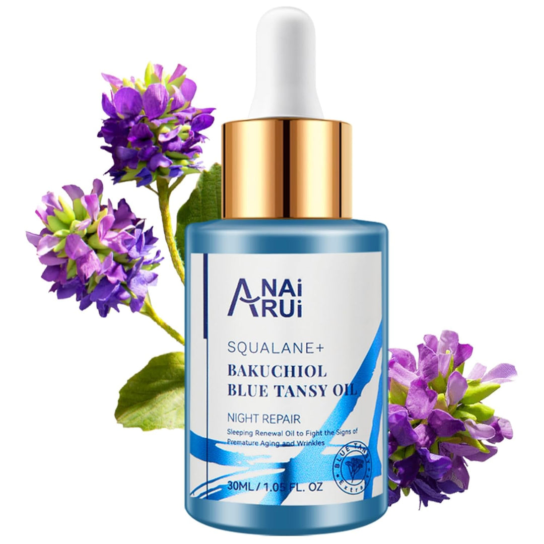 ANAiRUi Bakuchiol Oil, Pflanzenöl, natürliche Retinol Alternative, mit blue Tansy, Squalan, Jojoba,