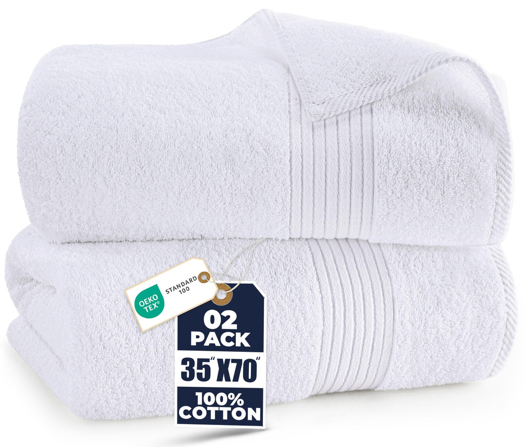 Utopia Towels - 2er Grosses Badetuch mit Aufhänger - 100% gekämmte ringgesponnene Baumwolle, sehr sa
