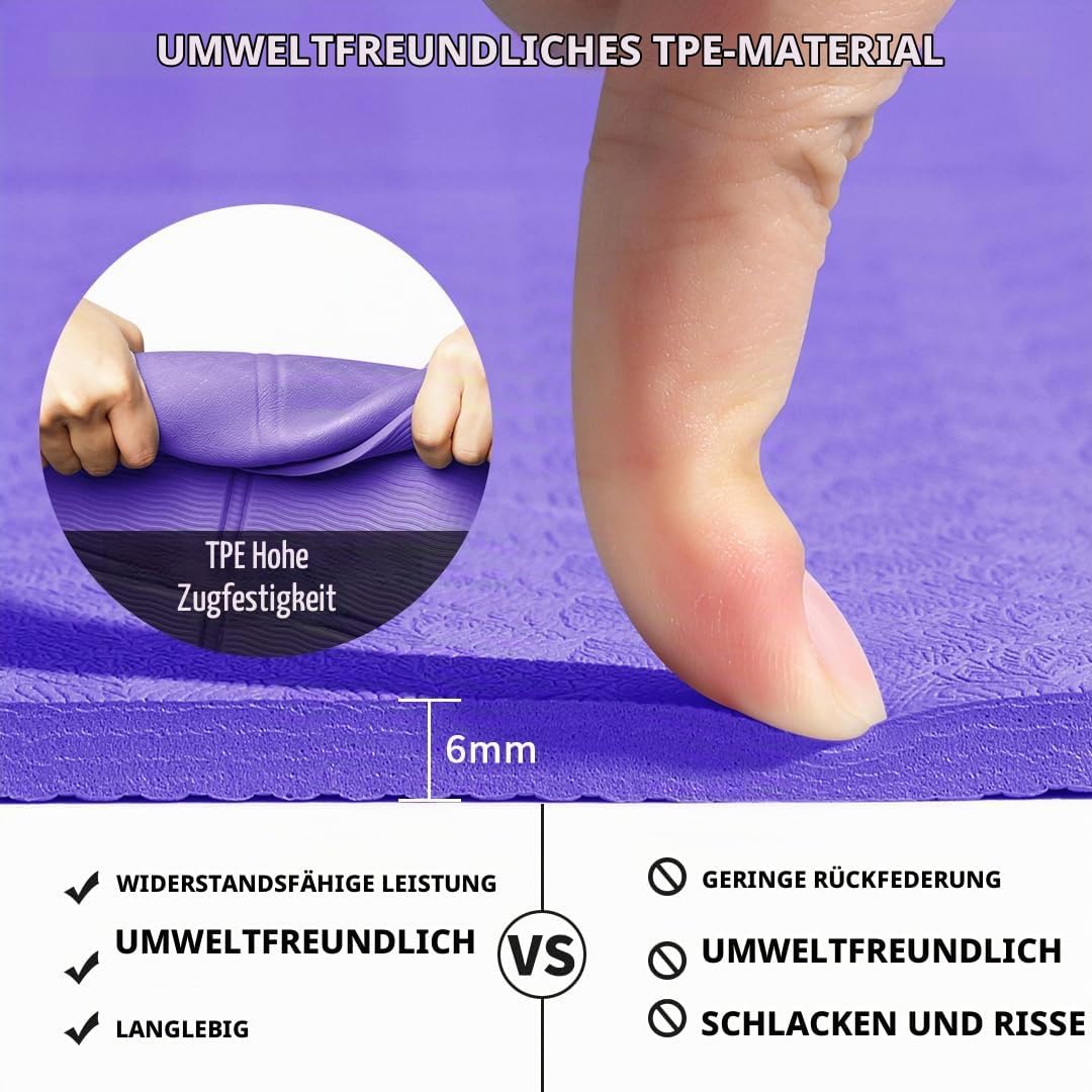 Good Nite Klappbare Yogamatte Rutschfest Tragbare Fitnessmatte Faltbar Leicht Gymnastikmatte Pilates