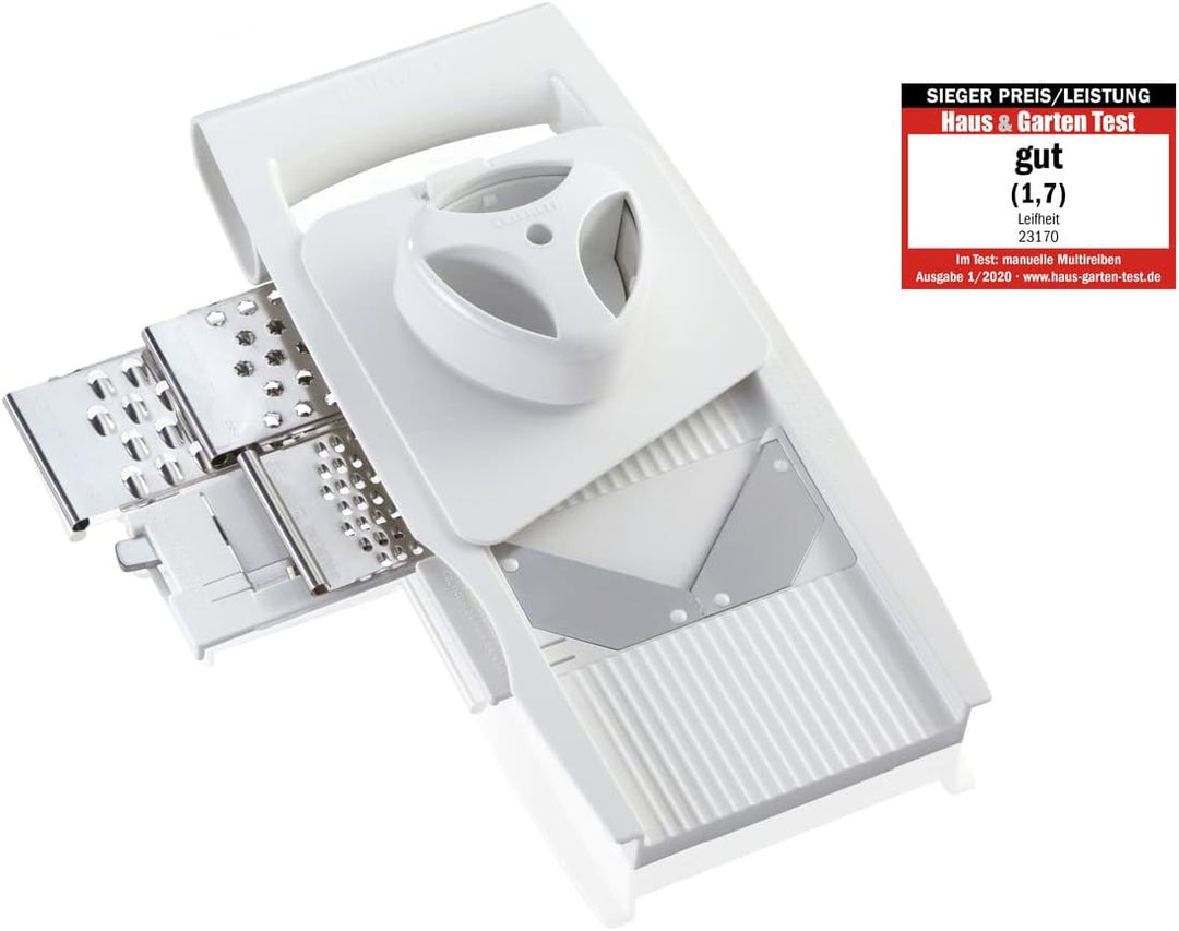 Leifheit Allzweckreibe 4+1 ComfortLine-Serie mit 5 Einsätzen für vielseitigen Gebrauch, Reibe mit ve