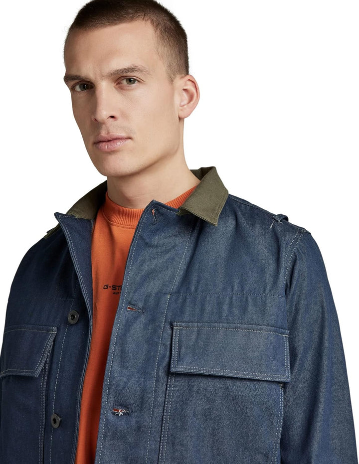 G-STAR RAW Herren Utility Flap Pocket Jacke Pm Jackets XL Blau (Raw Denim D21213-c970-001), XL Blau