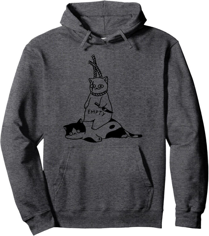Traurige Depressive Emo Katze Lustiges Geschenk Katzen Fans Pullover Hoodie