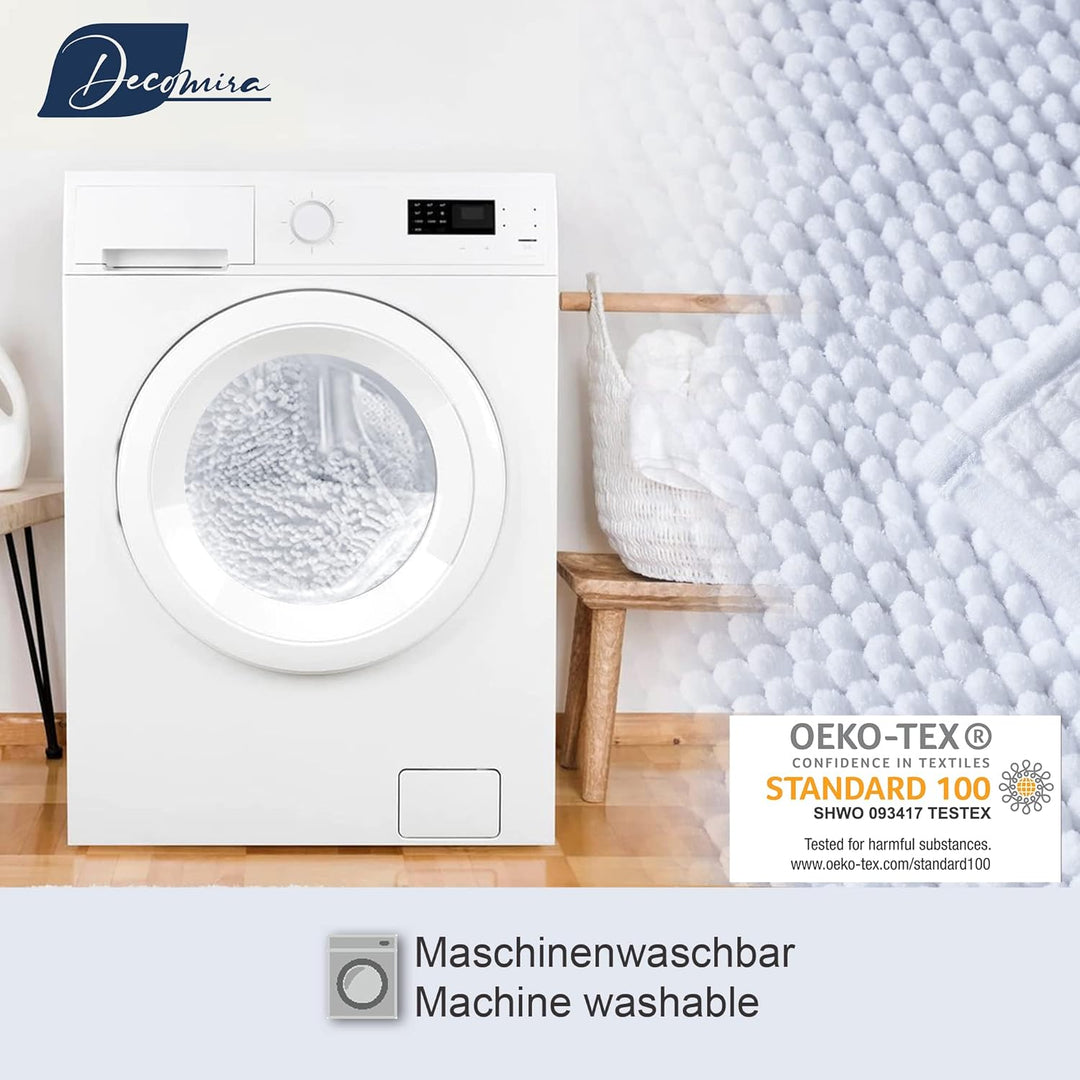 Badematte rutschfest | Als Badteppich Set kombinierbar | Badezimmer-Teppich Bad-Vorleger waschbar au