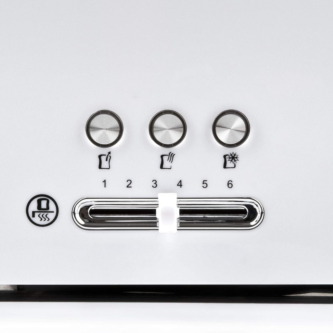 Girmi TP91 Toaster XL, 1500 W, Kunststoff, weiss 4 Toast, 4 Toast