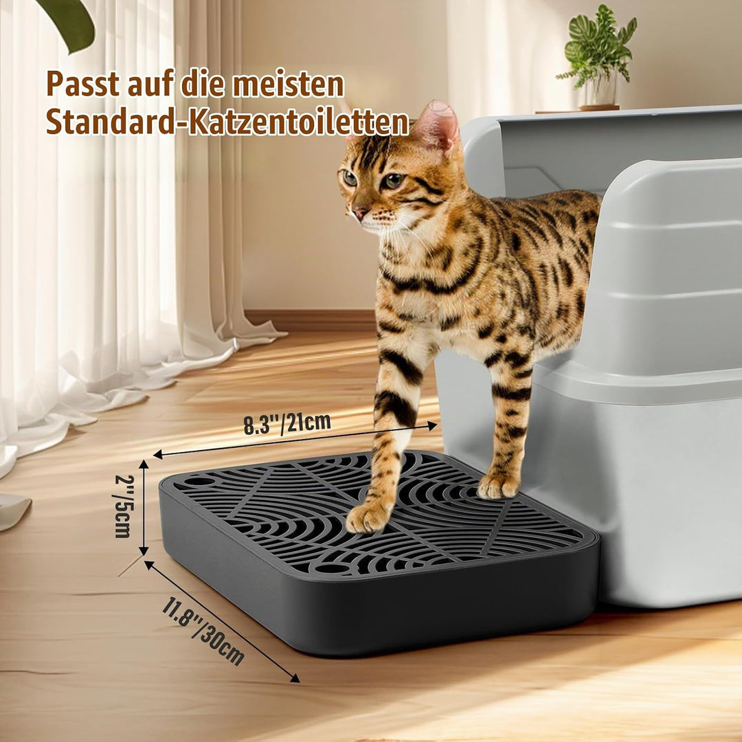 Kunststoff Katzentreppe, Katzentoilettenrampe mit Filterfunktion, Katzenstreu-Filterpedal für Kätzch