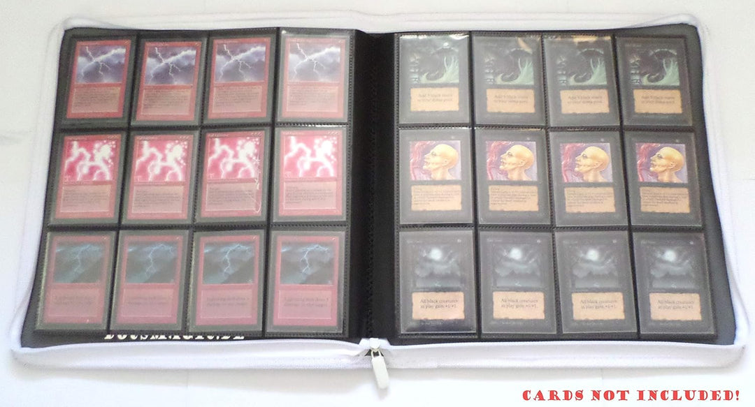 docsmagic.de Premium Pro-Player 12-Pocket Playset Zip-Album White - 480 Card Binder - MTG - PKM - YG