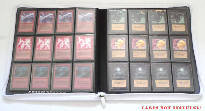 docsmagic.de Premium Pro-Player 12-Pocket Playset Zip-Album White - 480 Card Binder - MTG - PKM - YG