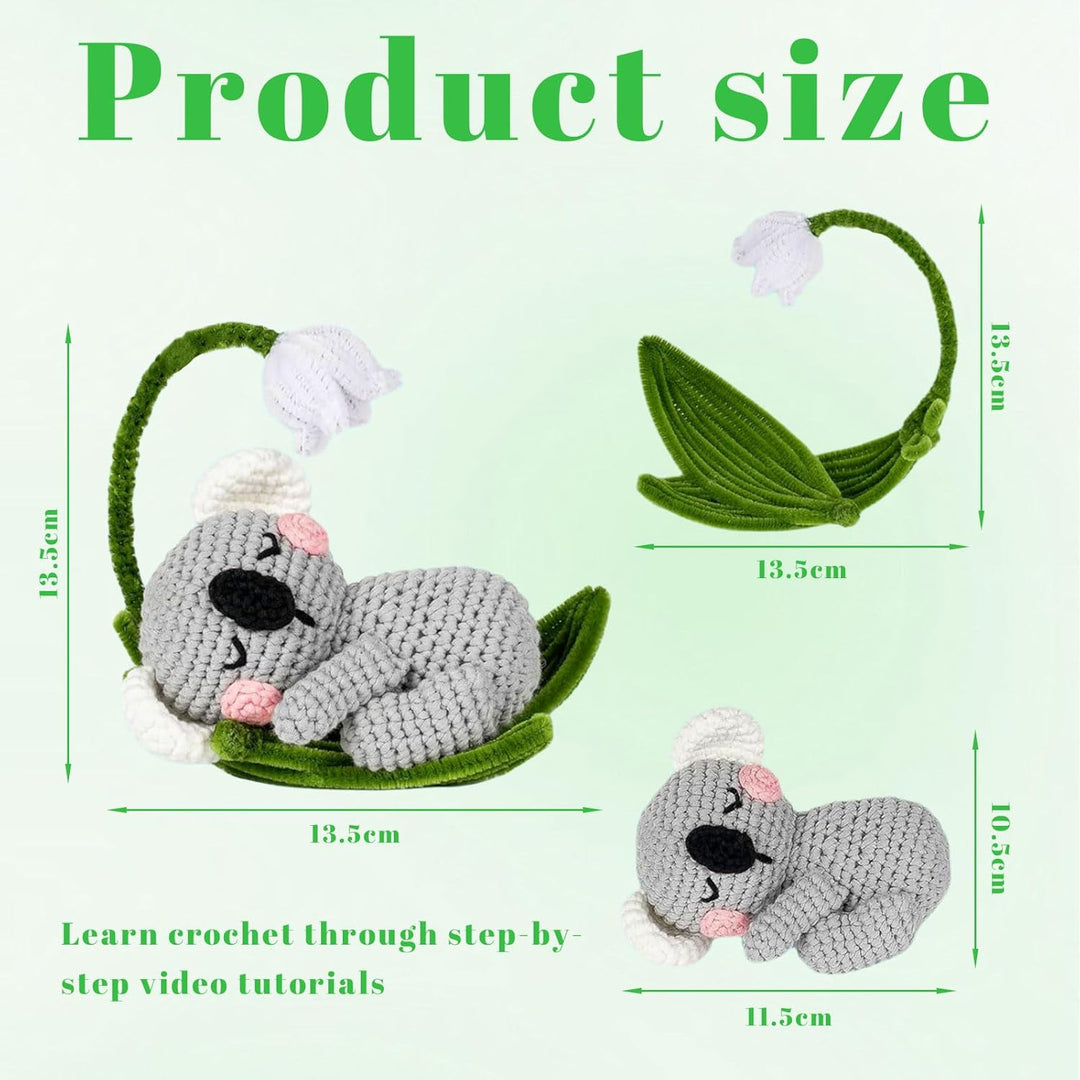 Häkelset für Anfänger – Koala Häkeln mit Videoanleitung, Schritt-für-Schritt-Tutorial, DIY Tiere häk