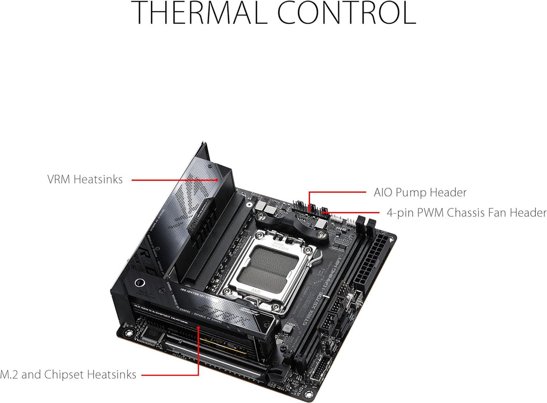 ASUS ROG STRIX X670E-I GAMING WIFI Mainboard Sockel AMD AM5 (Ryzen 7000, mini-ITX, DDR5 Speicher, 2x