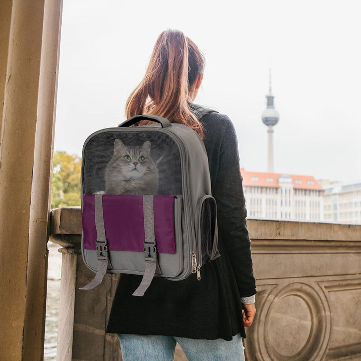 PETCUTE Haustiere Rucksack,Transporttasche für Hunde Katzen 7.5kg,Grosse Tragbare Katzenrucksack Hun