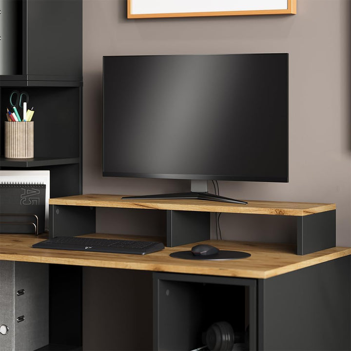 Vicco Monitorständer Tomy, Anthrazit/Goldkraft Eiche, 80 x 12 cm, Anthrazit/Goldkraft Eiche